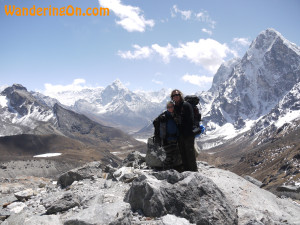 Brian and Noelle at the top of the Cho La Pass during the Everest Base Camp trek, Nepal